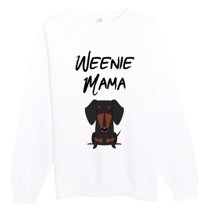 Dachshund Mom Weiner dog Wo Premium Crewneck Sweatshirt