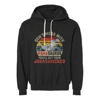 Dont Mess With Mamasaurus Youll Get Jurasskicked Garment-Dyed Fleece Hoodie