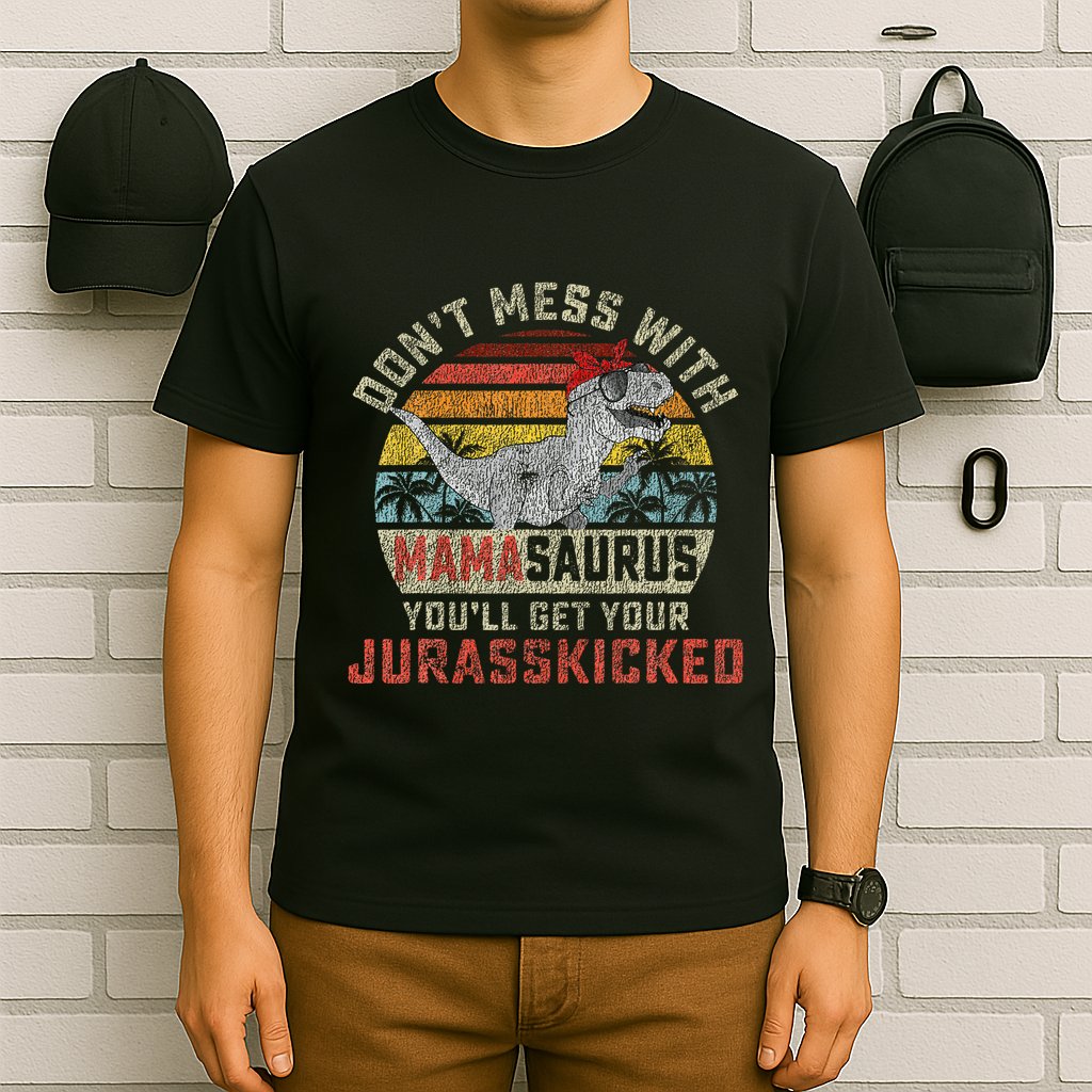 Dont Mess With Mamasaurus Youll Get Jurasskicked T-Shirt