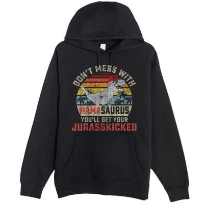Dont Mess With Mamasaurus Youll Get Jurasskicked Premium Pullover Hoodie