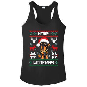 Dachshund Merry Woofmas Gift For Christmas Doxie Xmas Long Sleeve Ladies PosiCharge Competitor Racerback Tank