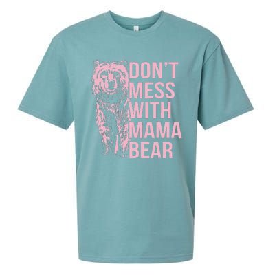 Don't Mess with Mama Bear Vintage Mom Mommy Mother's Day Sueded Cloud Jersey T-Shirt