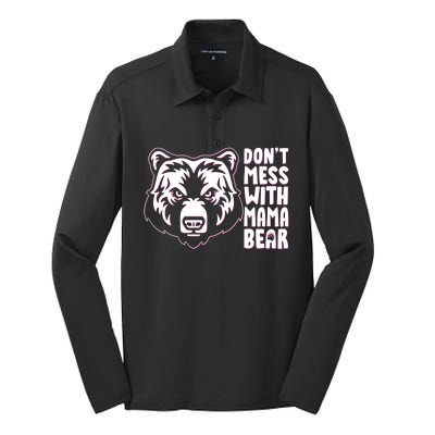 Dont Mess With Mama Bear Silk Touch Performance Long Sleeve Polo