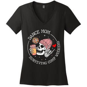 Dance Mom Weekends Coffee Dance Comps Tie Dye Women Women's V-Neck T-Shirt