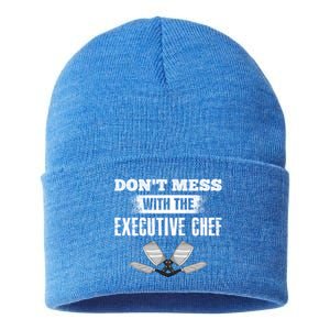 Dont Mess With The Executive Chef Cook Kitchen Grill Cool Gift Sustainable Knit Beanie