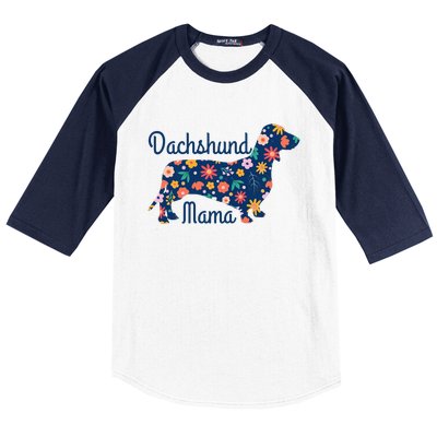 Dachshund Mama Wiener Dog Doxie Mom Funny Cute Baseball Sleeve Shirt