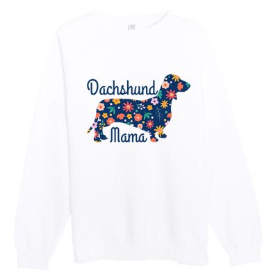 Dachshund Mama Wiener Dog Doxie Mom Funny Cute Premium Crewneck Sweatshirt