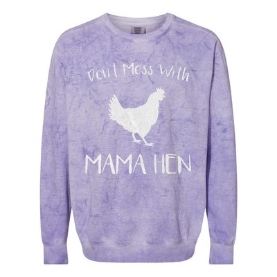 Don't Mess With Mama Hen Mother's Day Chicken Mom Colorblast Crewneck Sweatshirt