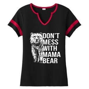 Don't Mess With Mama Bear Ladies Halftime Notch Neck Tee