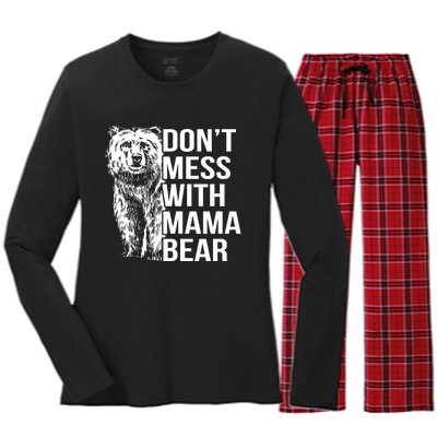 Don't Mess With Mama Bear Women's Long Sleeve Flannel Pajama Set 