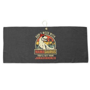 Dont Mess With Mamasaurus Youll Get Jurasskicked Mothers Day Large Microfiber Waffle Golf Towel