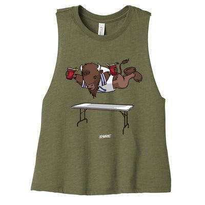 Dan Mitchell Wearing Smash Tables Women's Racerback Cropped Tank