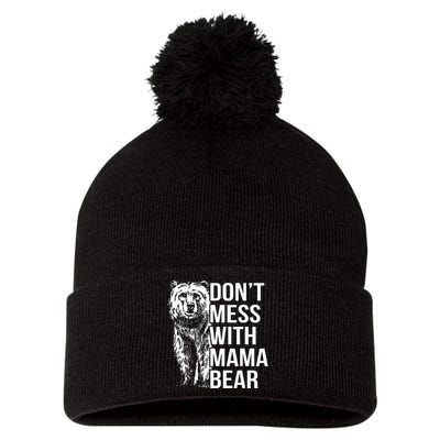 Dont Mess With Mama Bear Pom Pom 12in Knit Beanie