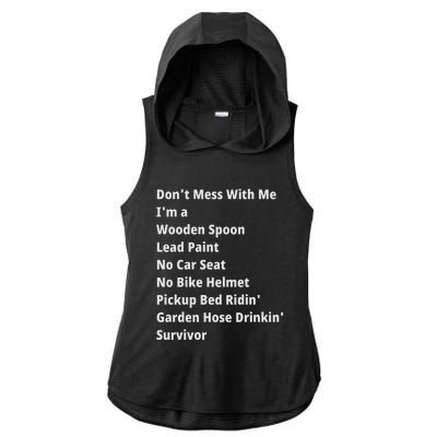 Don't Mess With Me, I'm A Survivor, Motivational Inspiring Quote, Plus Size Ladies PosiCharge Tri-Blend Wicking Draft Hoodie Tank