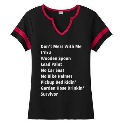 Don't Mess With Me, I'm A Survivor, Motivational Inspiring Quote, Plus Size Ladies Halftime Notch Neck Tee