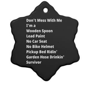 Don't Mess With Me, I'm A Survivor, Motivational Inspiring Quote, Plus Size Ceramic Star Ornament