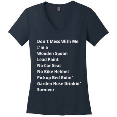 Don't Mess With Me, I'm A Survivor, Motivational Inspiring Quote, Plus Size Women's V-Neck T-Shirt