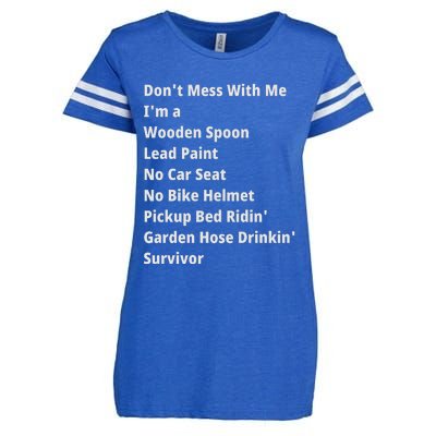 Don't Mess With Me, I'm A Survivor, Motivational Inspiring Quote, Plus Size Enza Ladies Jersey Football T-Shirt