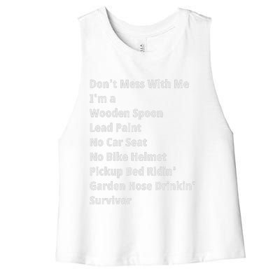 Don't Mess With Me, I'm A Survivor, Motivational Inspiring Quote, Plus Size Women's Racerback Cropped Tank