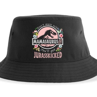 Don't Mess With MamaSaurus T Rex Dinosaur Mom Mothers Day Sustainable Bucket Hat