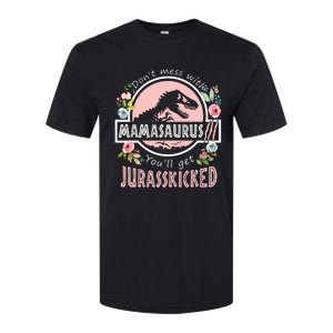 Don't Mess With MamaSaurus T Rex Dinosaur Mom Mothers Day Softstyle CVC T-Shirt