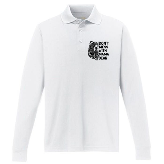 Don't Mess with Mama Bear Performance Long Sleeve Polo