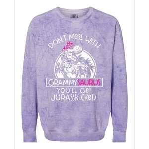 Don't Mess With Grammysaurus You'll Get Jurasskicked Colorblast Crewneck Sweatshirt