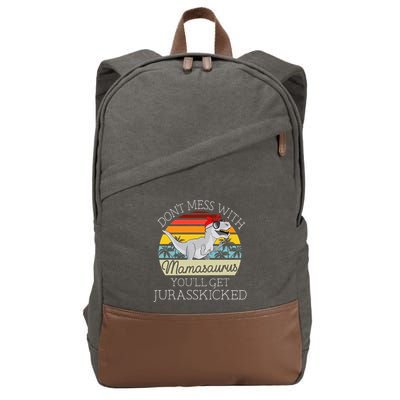 Dont Mess With Mamasaurus Youll Get Jurasskicked Cotton Canvas Backpack