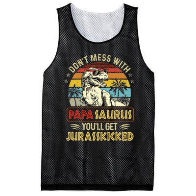 Dont Mess With Papasaurus Youll Get Jurasskicked Mesh Reversible Basketball Jersey Tank