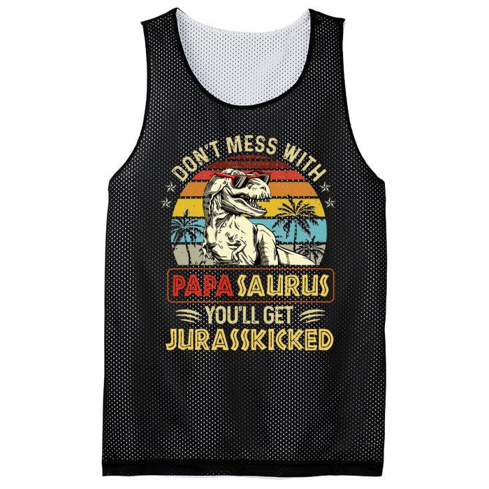 Dont Mess With Papasaurus Youll Get Jurasskicked Mesh Reversible Basketball Jersey Tank