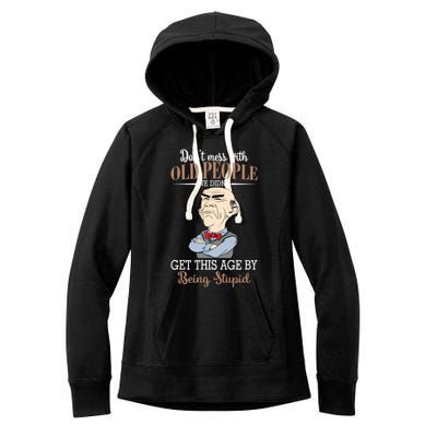 Don't Mess With Old People Old Man Women's Fleece Hoodie