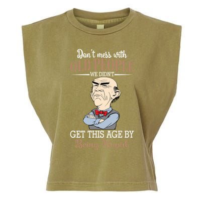 Don't Mess With Old People Old Man Garment-Dyed Women's Muscle Tee