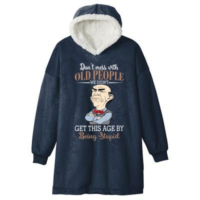 Don't Mess With Old People Old Man Hooded Wearable Blanket