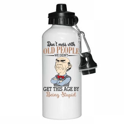 Don't Mess With Old People Old Man Aluminum Water Bottle