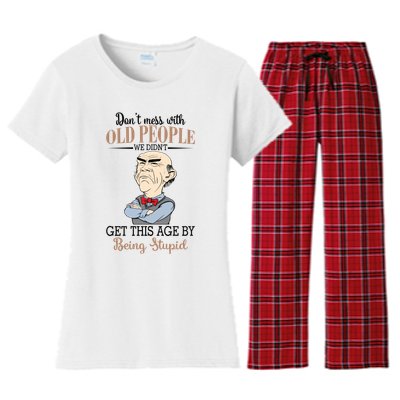 Don't Mess With Old People Old Man Women's Flannel Pajama Set