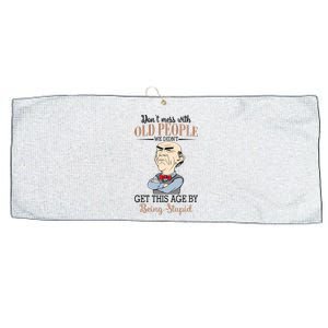 Don't Mess With Old People Old Man Large Microfiber Waffle Golf Towel