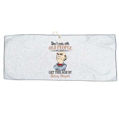 Don't Mess With Old People Old Man Large Microfiber Waffle Golf Towel