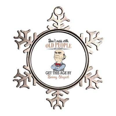 Don't Mess With Old People Old Man Metallic Star Ornament