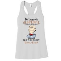 Don't Mess With Old People Old Man Women's Racerback Tank