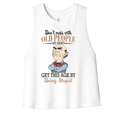 Don't Mess With Old People Old Man Women's Racerback Cropped Tank