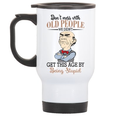 Don't Mess With Old People Old Man Stainless Steel Travel Mug