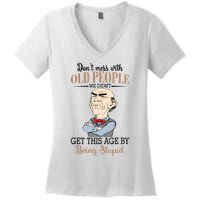 Don't Mess With Old People Old Man Women's V-Neck T-Shirt