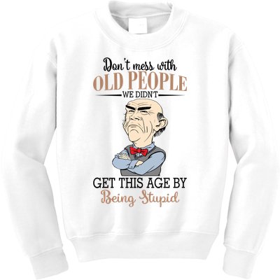 Don't Mess With Old People Old Man Kids Sweatshirt