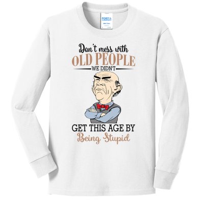 Don't Mess With Old People Old Man Kids Long Sleeve Shirt