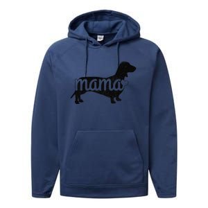 Dachshund Mama Wiener Dog Doxie Mom Funny Cute Gift (1) Performance Fleece Hoodie