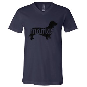 Dachshund Mama Wiener Dog Doxie Mom Funny Cute Gift (1) V-Neck T-Shirt