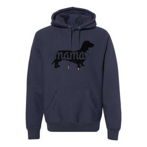 Dachshund Mama Wiener Dog Doxie Mom Funny Cute Gift (1) Premium Hoodie