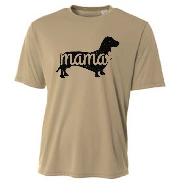 Dachshund Mama Wiener Dog Doxie Mom Funny Cute Gift (1) Cooling Performance Crew T-Shirt