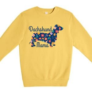 Dachshund Mama Wiener Dog Doxie Mom Funny Cute Gift Premium Crewneck Sweatshirt