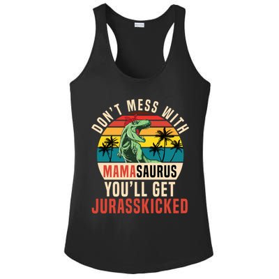 DON’T MESS WITH MAMASAURUS Ladies PosiCharge Competitor Racerback Tank